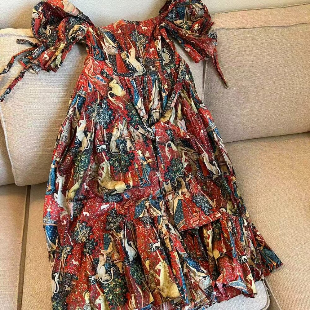 Selkie The Lady and the Unicorn Market Midi Dress Small - Picture 3 of 8